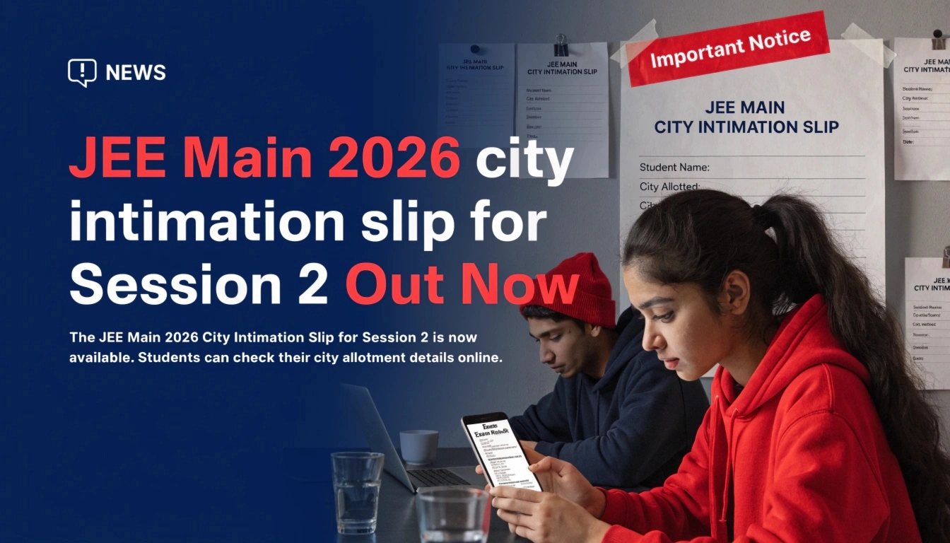 JEE Main 2026 city intimation slip for Session 2 Out Now