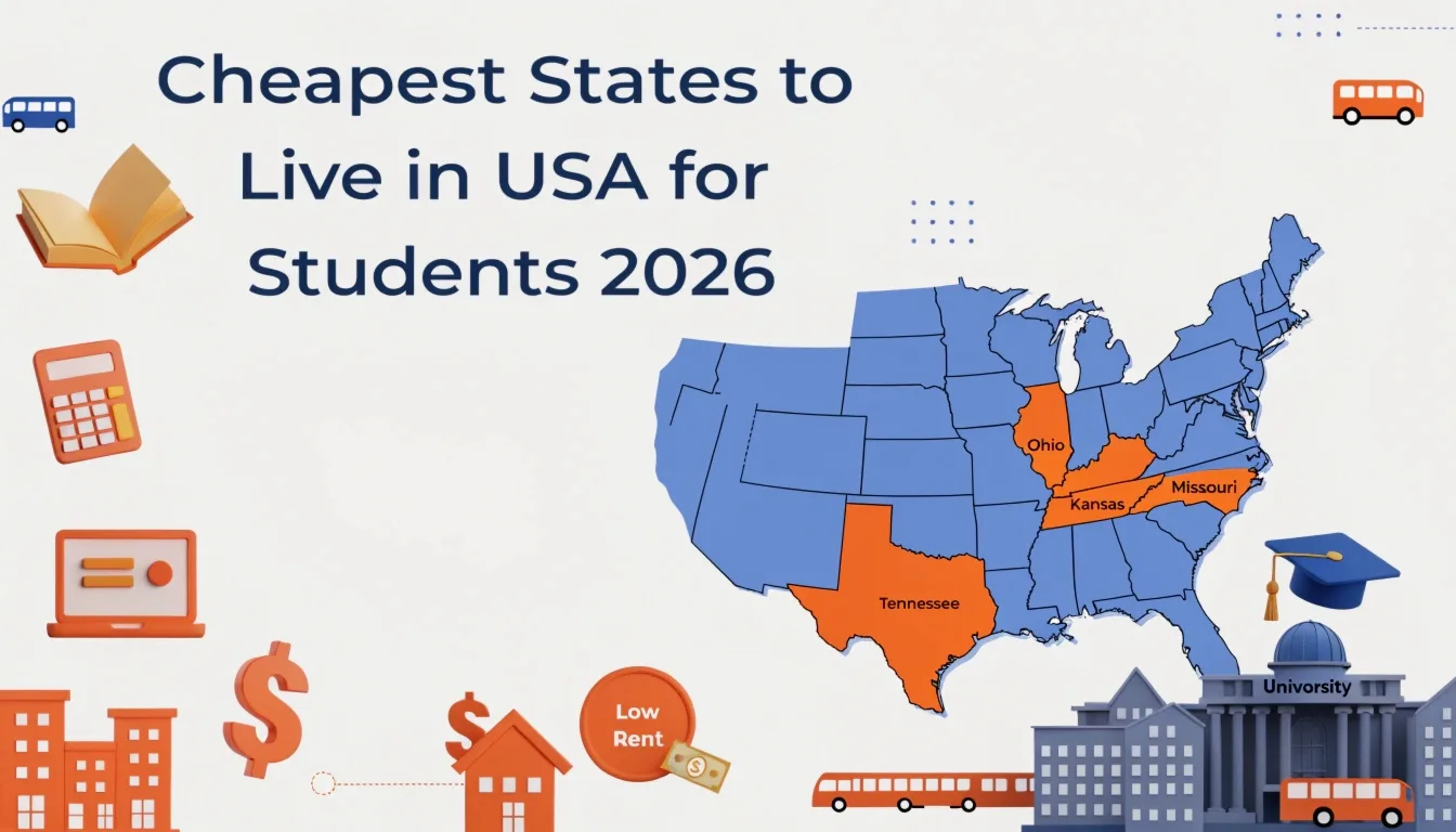 Cheapest States to Live in USA for Students 2026: Affordable Cities, Low Rent & Best Universities Guide
