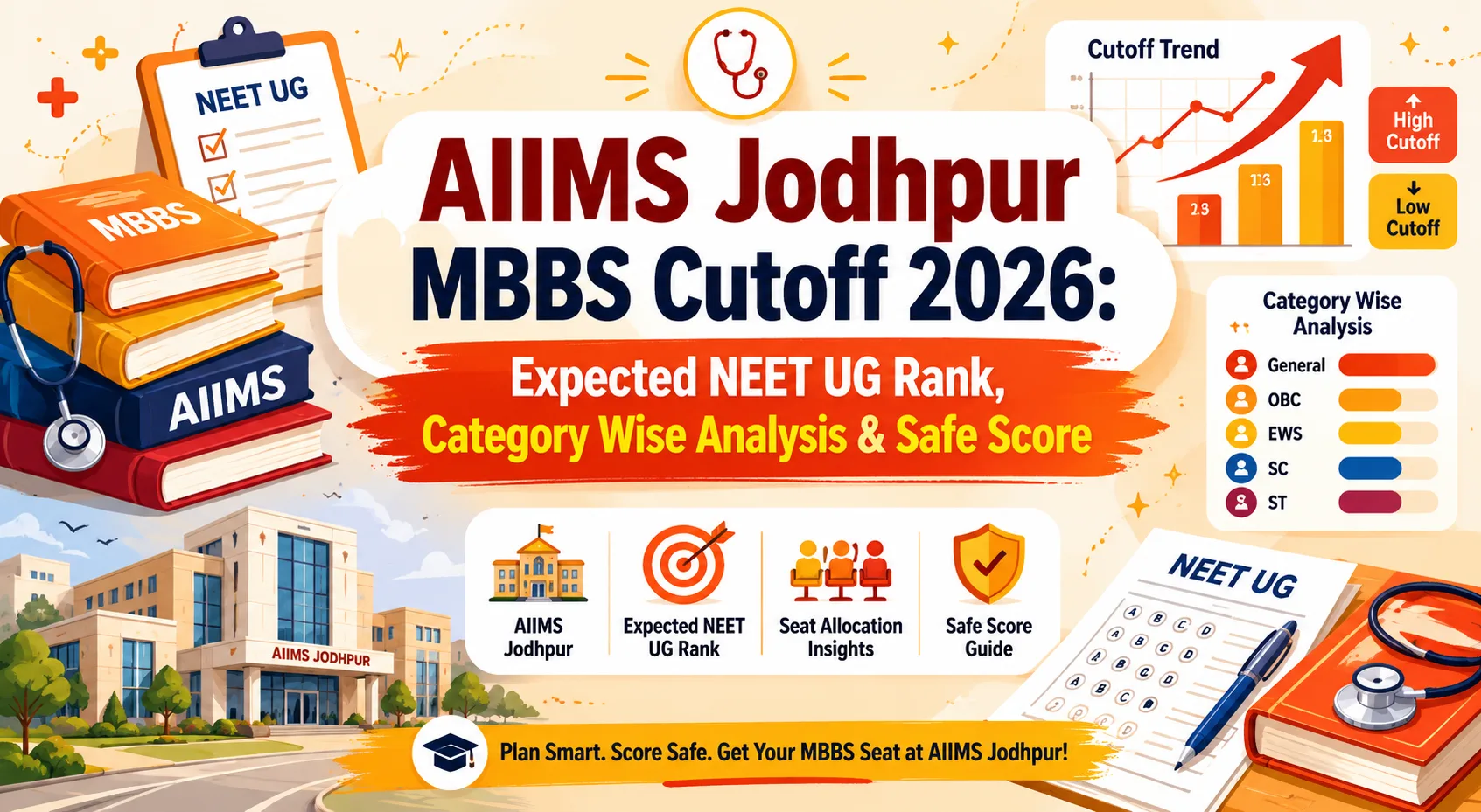 AIIMS Jodhpur MBBS Cutoff 2026: Expected NEET UG Rank, Category Wise Analysis & Safe Score