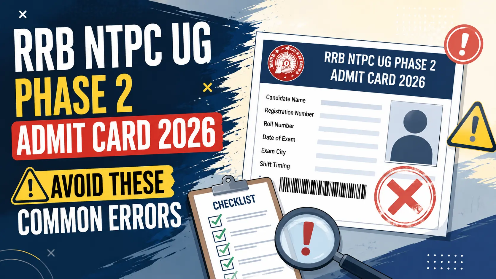 RRB NTPC UG Phase 2 Admit Card 2026: Avoid These Common Errors